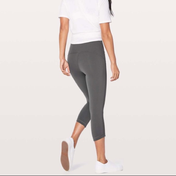 NWT • Lululemon • Wunder Under Crop Awaken Gray - Picture 2 of 6